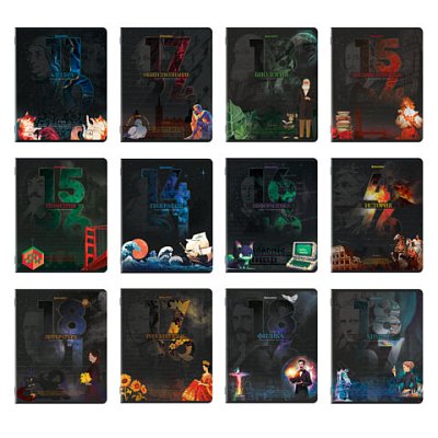 Тетради предметные, КОМПЛЕКТ 12 ПРЕДМЕТОВ, 48 л., TWIN лак, BRAUBERG «ДАТЫ»