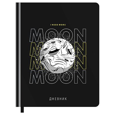 Дневник 1-11 кл. 48л. (твердый) BG «Moon», иск. кожа, тиснение фольгой, печать, ляссе, на резинке