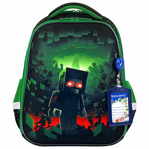 Ранец BRAUBERG FIT, 2 отделения, «Night warrior», 38×27х14 см