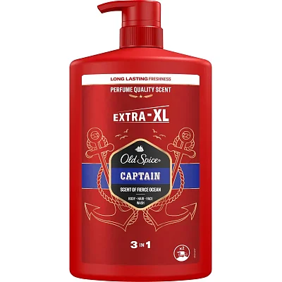 Гель для душа + шампунь 3в1 OLD SPICE мужской Captain 1л