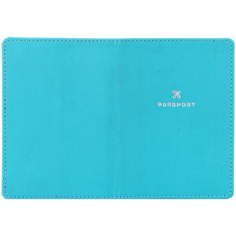 Обложка для паспорта OfficeSpace «Journey», кожзам, бирюза, тиснение фольгой