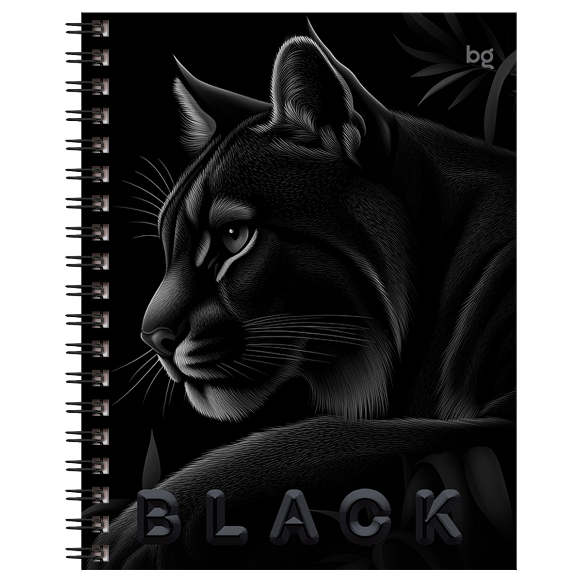 Тетрадь 48л., А5, клетка на гребне BG «Just Black», soft-touch ламинация, выб. лак