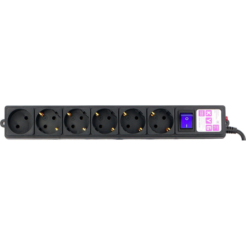 Сетевой фильтр Power Cube 1.9м 6 розеток, 16А/3.5кВт, провод 3×1.0