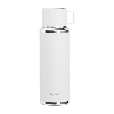 Термос 0.75 л JOYLUX (ДЖОЙЛЮКС) ULTRA, нержавеющая сталь SUS316, крышка/кружка, питейник, сито, белый матовый