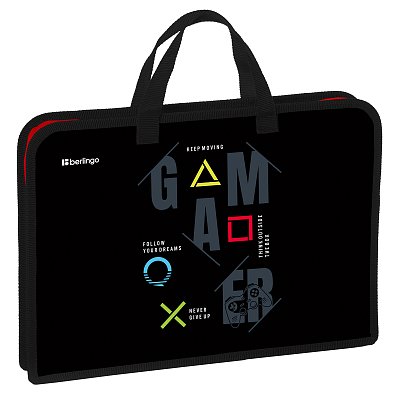 Папка с ручками 1 отделение, А4 Berlingo «Game on», 340×245×40мм, пластик, на молнии