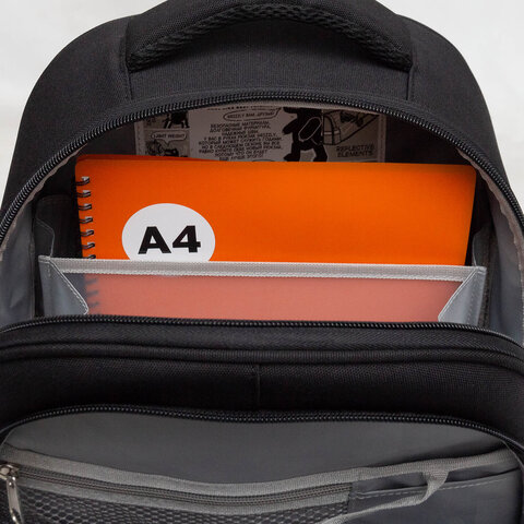 Ранец GRIZZLY анатомическая спинка, c бейджем, для мальчиков, «BLACK CAR», 36×28х20 см