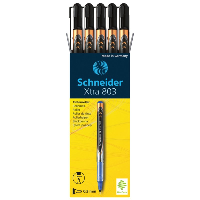 Ручка-роллер Schneider «Xtra 803» черная, 0.5мм, игольчатый пишущий узел, одноразовая
