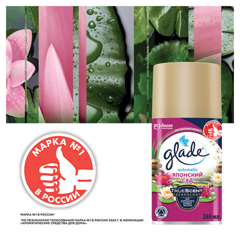 Сменный баллон 269 мл, GLADE «Японский сад» для автоматических освежителей