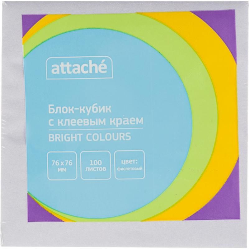 Стикеры Attache Bright colours 76×76 мм пастельные фиолетовые (1 блок,100 листов)