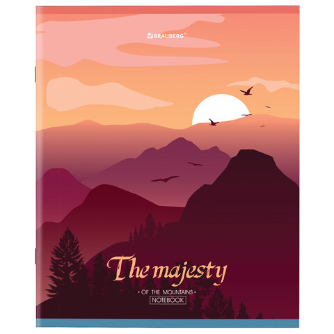 Тетрадь А5 48 л. BRAUBERG скоба, клетка, обложка картон, «Majesty»