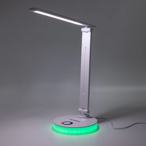 Настольная лампа-светильник, ночник SONNEN RG-001, 30 LED, 6 Вт, 3 режима, RGB-подсветка, белый