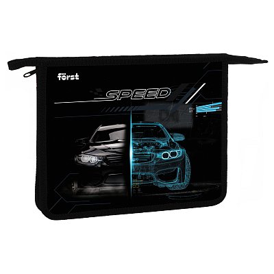 Папка для тетрадей 1 отделение, А5 Först «Racing speed», 240×205×40мм, пластик, на молнии