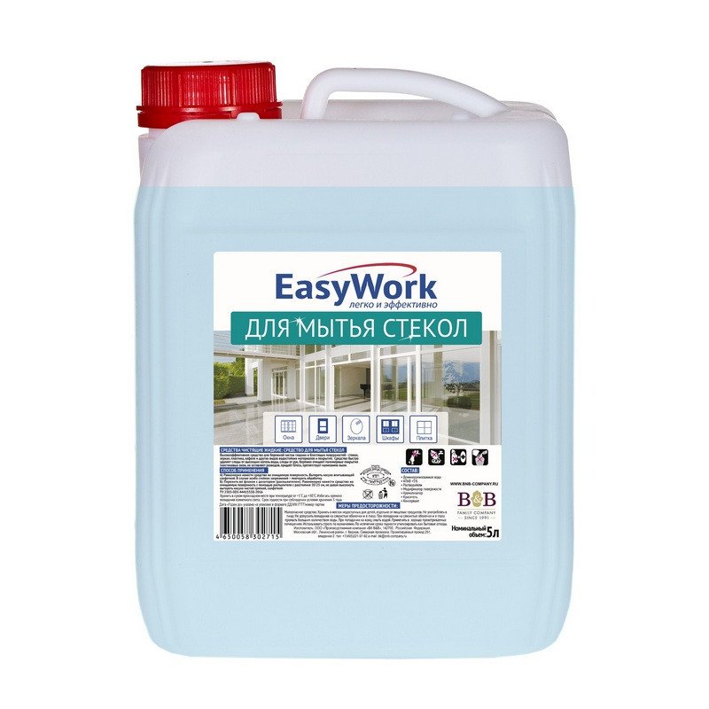 Средство для стекол EasyWork 5л. арт. 100255 - купить в Москве оптом и ...