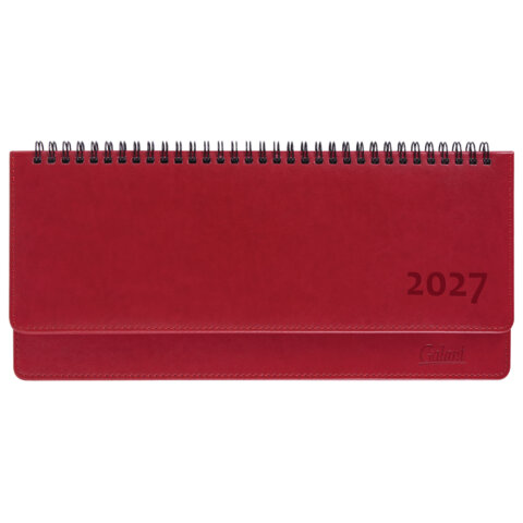 Планинг датированный 2027, 305×140 мм, GALANT «Ritter», под кожу, красный