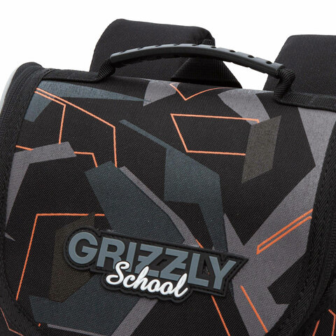Ранец GRIZZLY анатомическая спинка, с мешком для обуви, для мальчиков, SERIOUS, 33×25х13 см