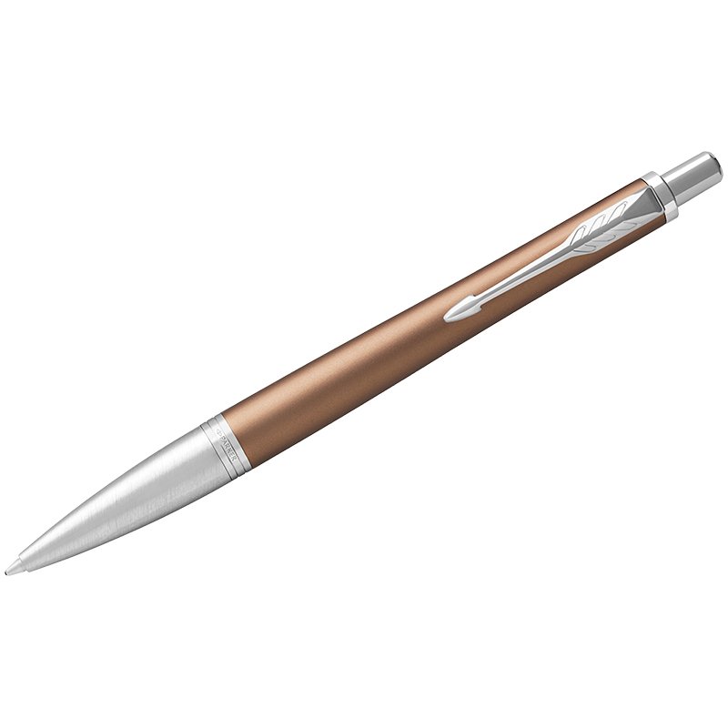 Ручка шариковая PARKER «Urban Premium Orange CT», корпус светло-коричневый, хромированные детали, синяя