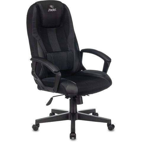 превью Кресло компьютерное VIKING-9/BLACK, подушка, экокожа/ткань, черное