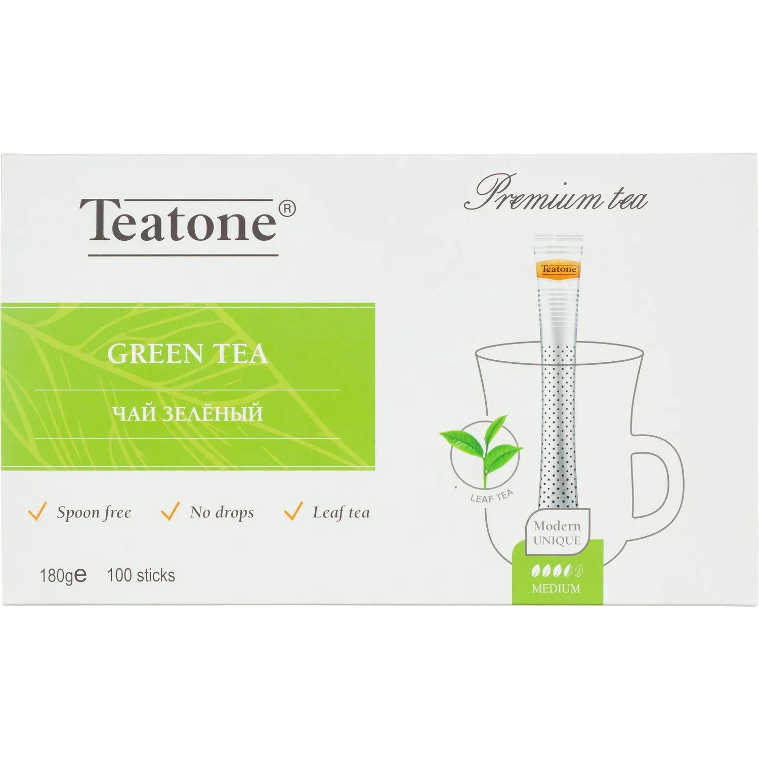превью Чай зелёный Teatone Green Tea 100 стиков