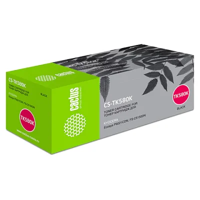 Тонер-картридж CACTUS (CS-TK580K) для KYOCERA FS-C5150DN/P6021CDN, черный, ресурс 3500 стр. 