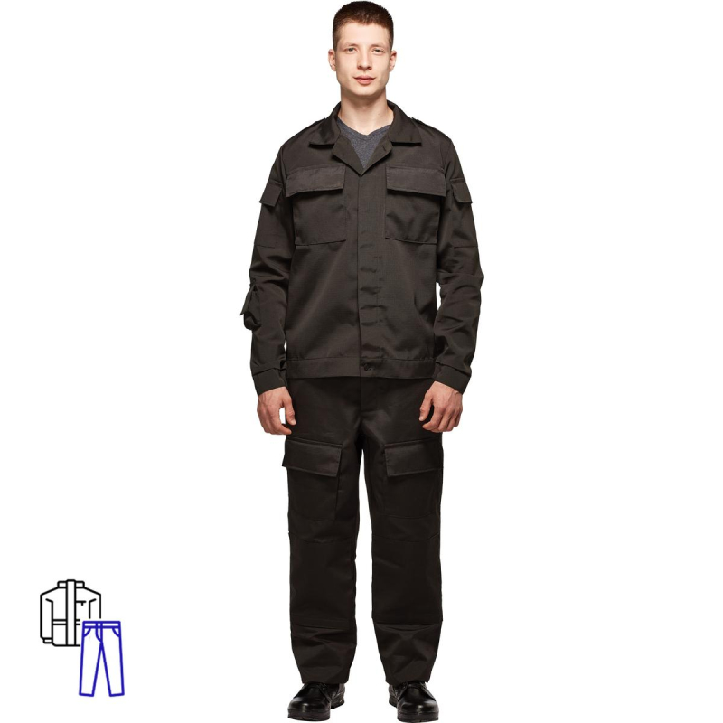 Костюм охранника ло32-КБР черный (60-62) 182-188