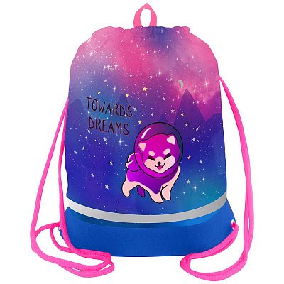 Мешок для обуви 1 отделение Berlingo «Akita boy», 510×400мм, расшир. дно, светоотражающая лента, карман на молнии