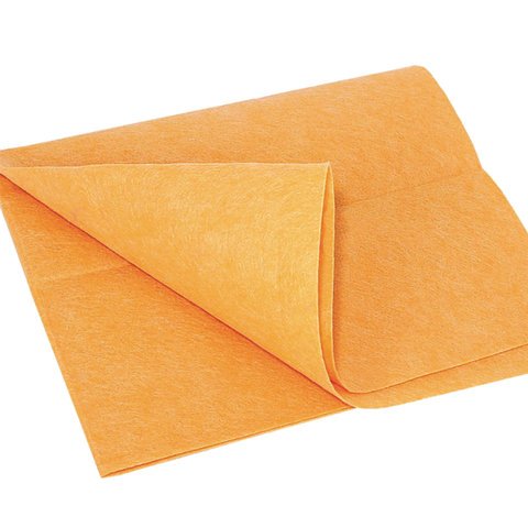 Тряпка для мытья пола, 50×60 см, вискоза (ИПП), плотность 120 г/м2, оранжевая, ЛЮБАША