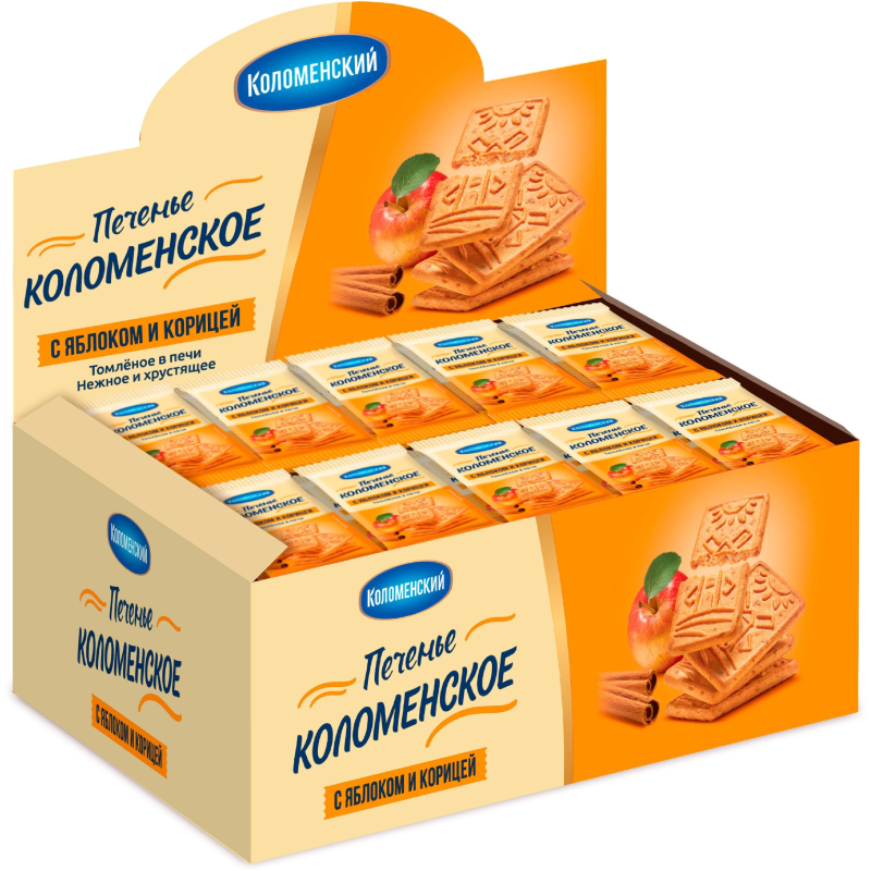 превью Печенье сахарное Коломенское с яблоком и корицей ш/б 30гx30шт/уп