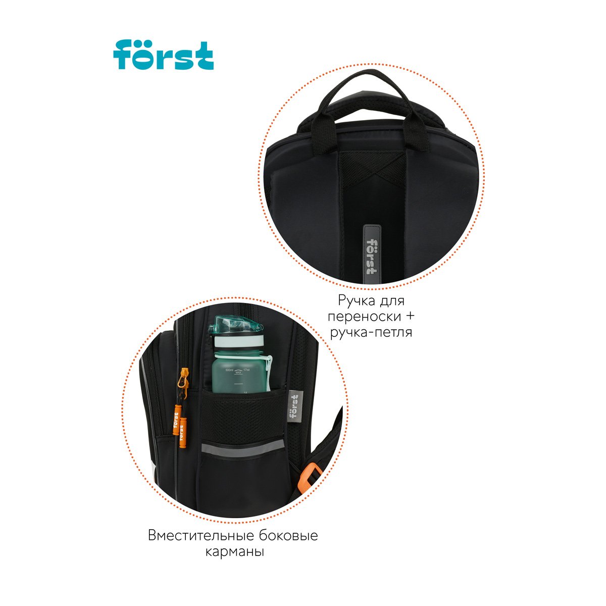 Рюкзак Först F-COMFY «Foxy» 38×29×15 см, 2 отделения, 3 кармана, эргономичная спинка