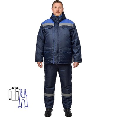 Костюм рабочий зимний муж з12-КПК с СОП син/вас оксф 48-50/170-176