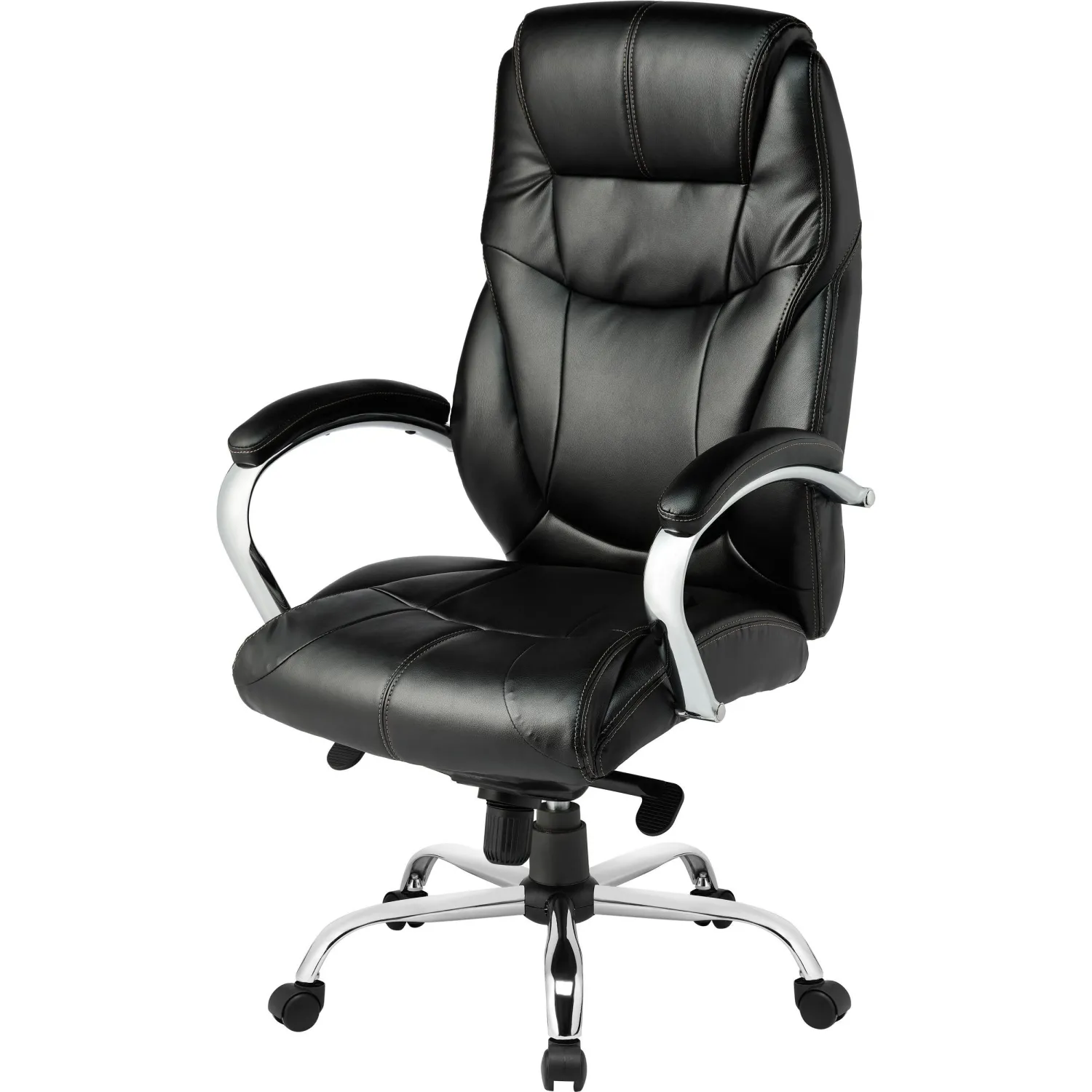 Кресло для руководителя Комус Мебель (Easy Chair) 535 чёрное (экокожа, металл хромированный)
