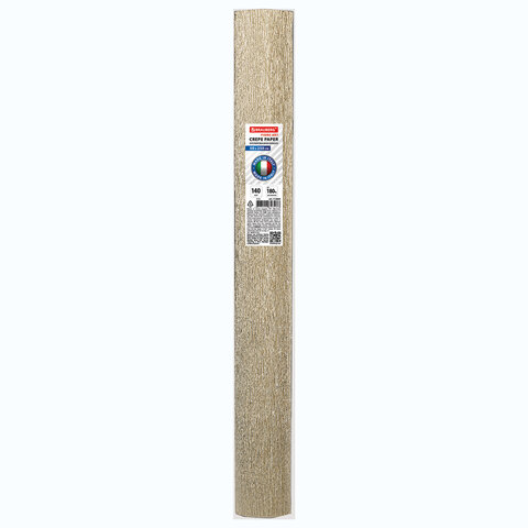 Бумага гофрированная (ИТАЛИЯ) 140 г/м2, светлое золото (916), 50×250 см, BRAUBERG FLORE