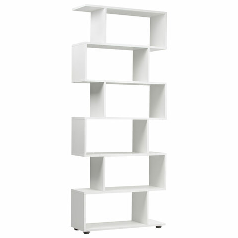 Стеллаж BRABIX «Scandi SH-008», 730×250х1760мм, 6 секций, ЛДСП, белый, 641897