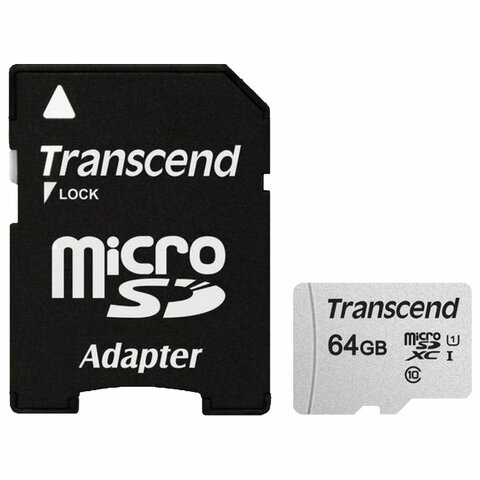 превью Карта памяти Transcend micro SDXC 64 Gb Class 10 (TS64GUSD300S-A)