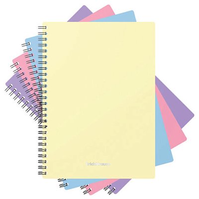Тетрадь обложка пластик, А5, 80 л., спираль, клетка, ErichKrause, «Pastel» ассорти (4 вида)