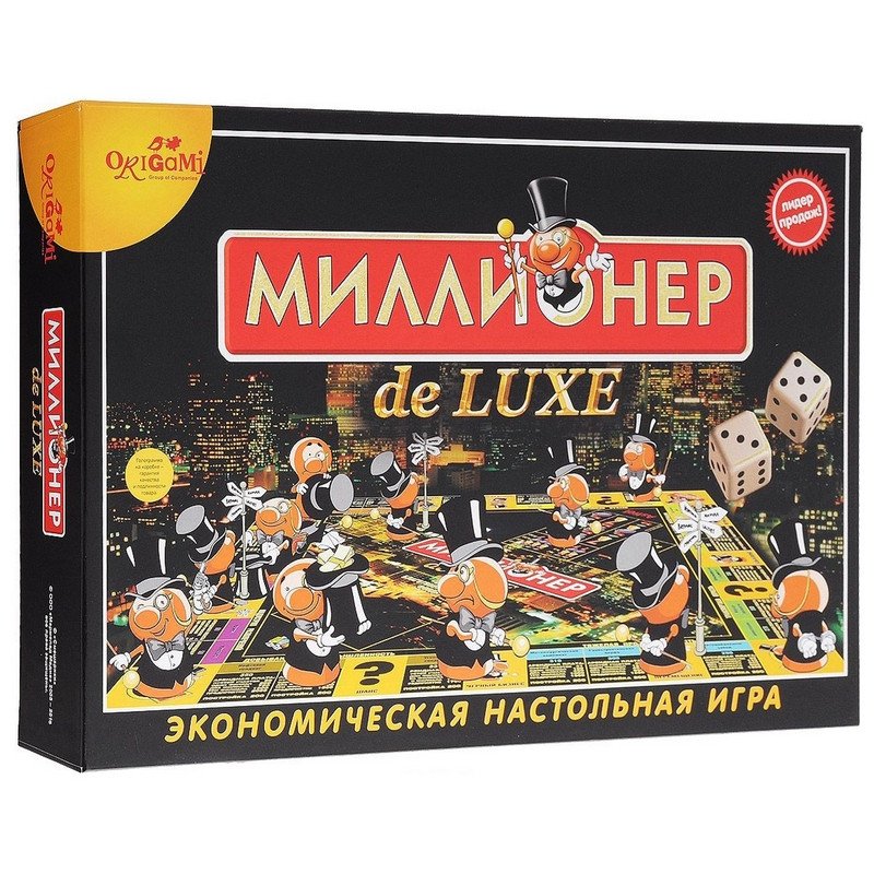 Игра настольная «Миллионер de LUXE», игровое поле, карточки, банкноты, жетоны, ORIGAMI, 01828