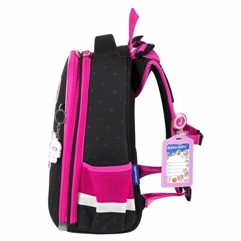 Ранец BRAUBERG PREMIUM, 2 отделения, с брелоком, «Space sweets», LED-ЛАМПОЧКИ, 38×29х16 см