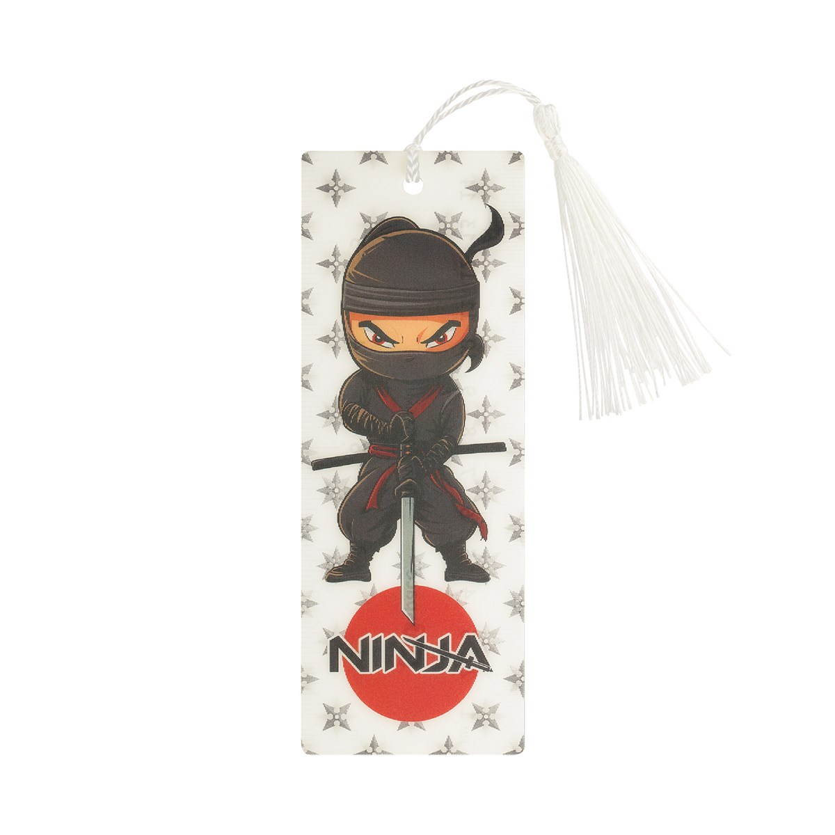 превью Закладка для книг 3D с линейкой, 150×55мм, ArtSpace «Ninja», декоративный шнурок