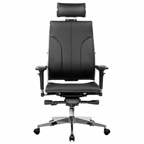 Кресло МЕТТА «YOGA» Y 2DM B2-10D2D-спинка3D-подголовник4D-подлокотникиэкокожачерное