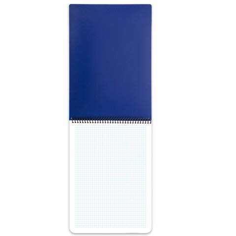 Блокнот БОЛЬШОГО ФОРМАТА А4, 80 л., обложка пластик, клетка, BRAUBERG «Metropolis», СИНИЙ