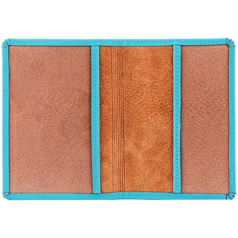 Обложка для паспорта OfficeSpace «Journey», кожзам, бирюза, тиснение фольгой