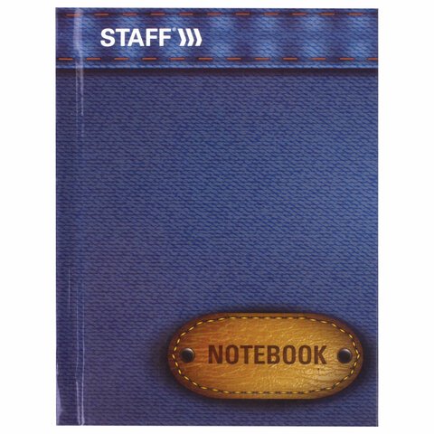 Блокнот Notebook STAFF, А6, 110×147 мм, 80 л., твердая ламинированная обложка, джинса