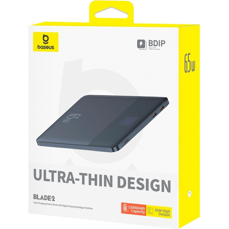 Внешний аккумулятор Baseus Blade2 DGT 12KmAh65W+каб BLBK BAS-P1006380132300