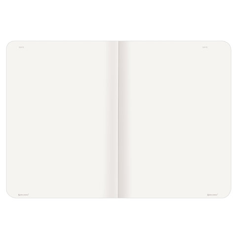 Тетрадь 60 л. без линовки обложка кожзам под замшу, сшивка, B5 (179×250мм), СЕРЫЙ, BRAUBERG CAPRISE