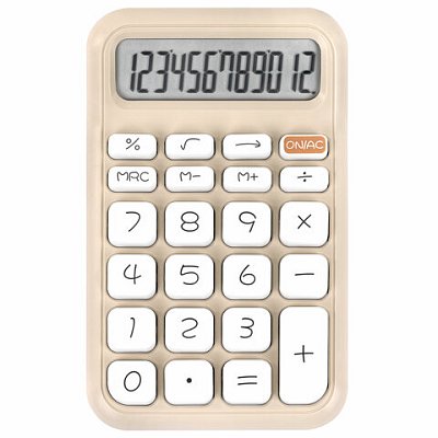 Калькулятор настольный BRAUBERG KW-500-BG (93×148 мм)3D-кнопки12 разрядовбежевый272955
