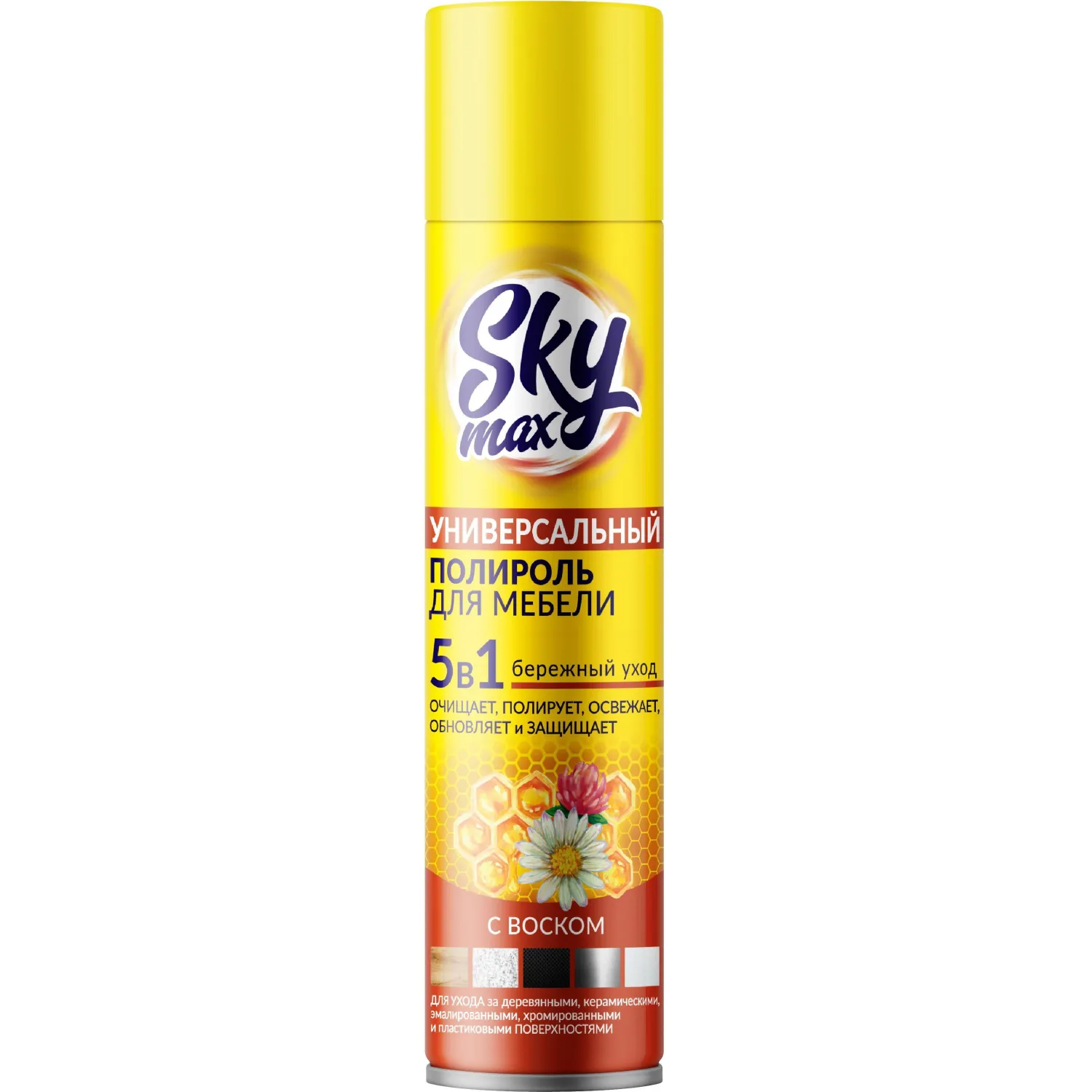 Полироль для мебели Sky Max с воском 300 мл