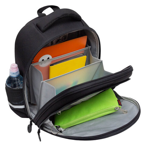 Ранец GRIZZLY анатомическая спинка, c бейджем, для мальчиков, «BLACK CAR», 36×28х20 см