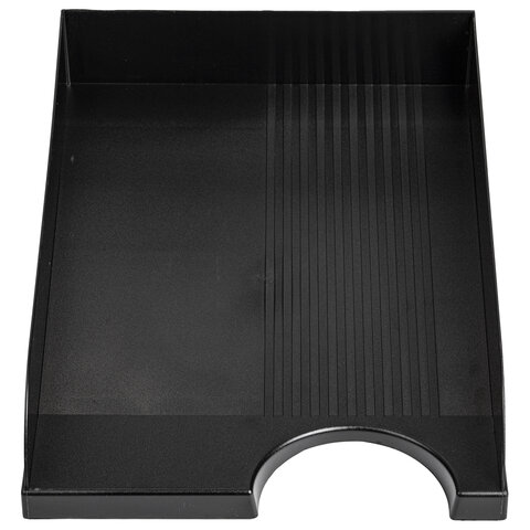 Лоток горизонтальный для бумаг BRAUBERG Standard, 350×253х65 мм, черный, 237947
