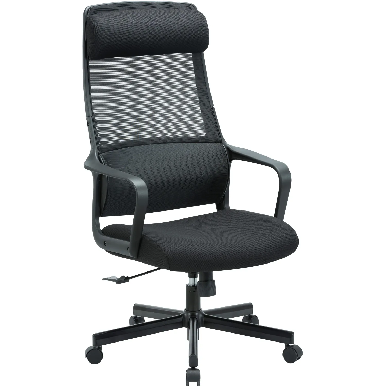 Кресло для руководителя Комус Мебель (Easy Chair) 595 чёрное (сетка/ткань, металл крашеный)