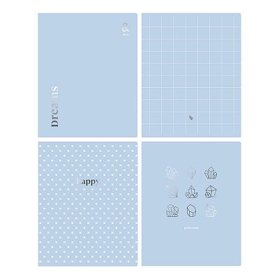 Тетрадь 80л., А5, клетка BG «Blue&silver», тиснение фольгой