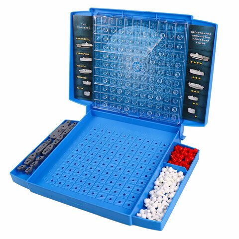 Игра настольная «Морской бой», игровое поле 2 шт., фишки, фигурки кораблей, РЫЖИЙ КОТ